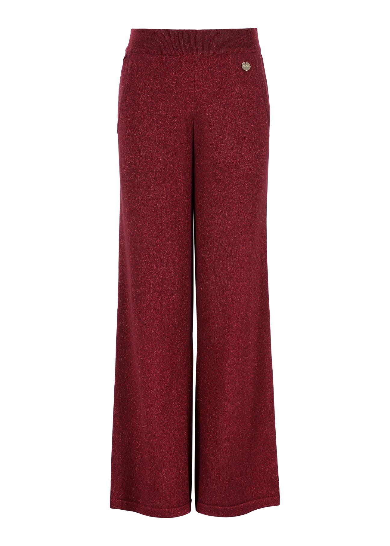 Maroon shiny pants for women SPODT-0085-49(Z23)-04