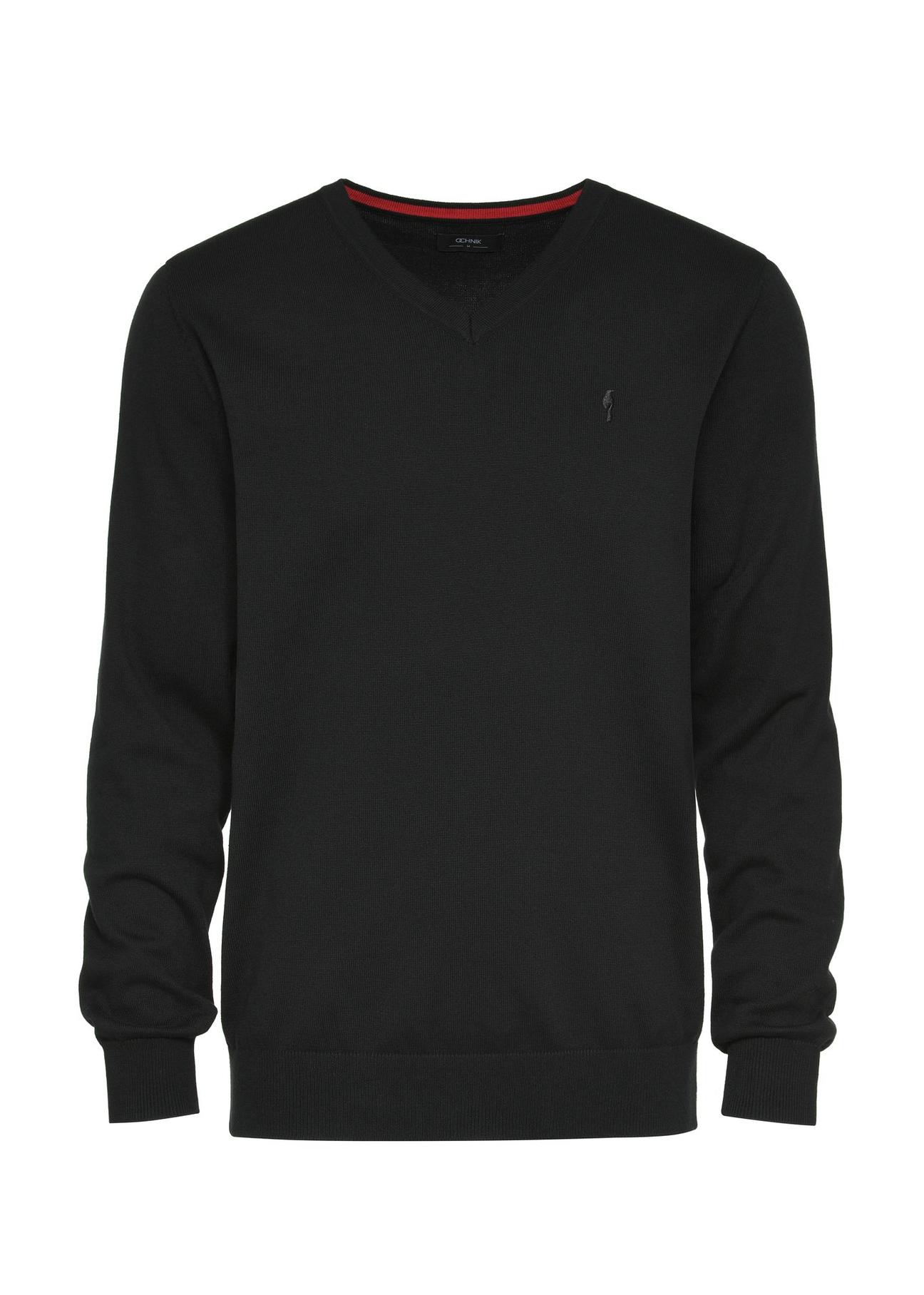 Black men's sweater with logo SWEMT-0159-99(Z24)-01