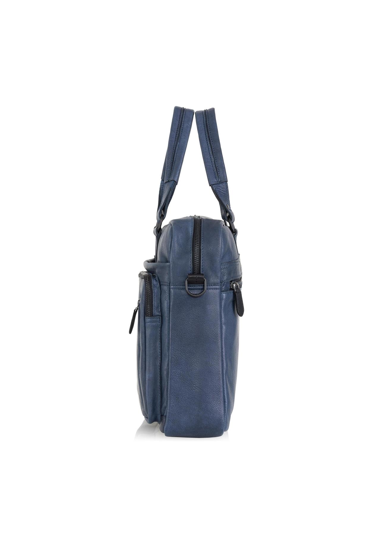 Men's navy blue leather bag TORMS-0046N-69(Z24)-02