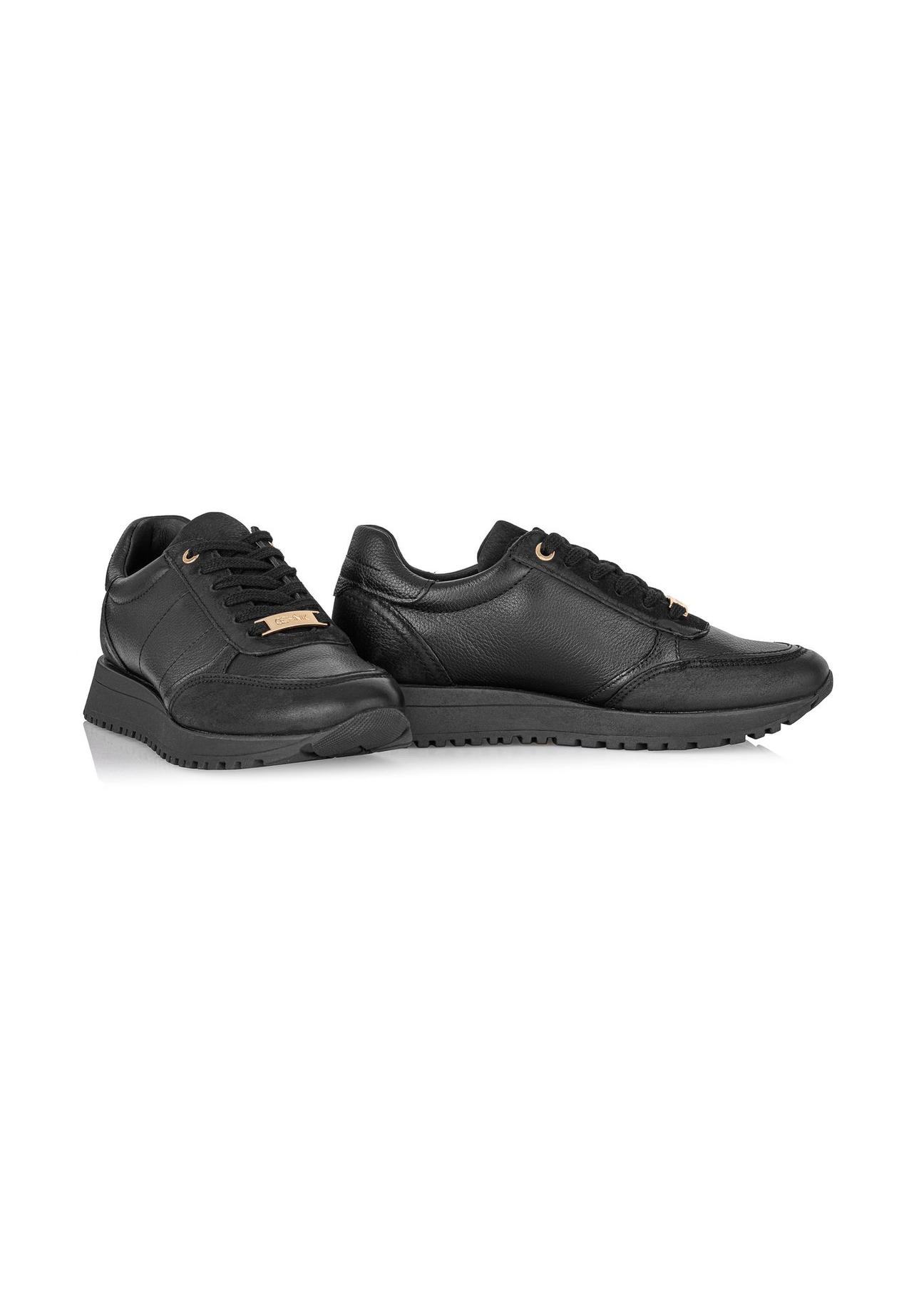 Black leather women's sports shoes BUTYD-1099-99(Z24)-04