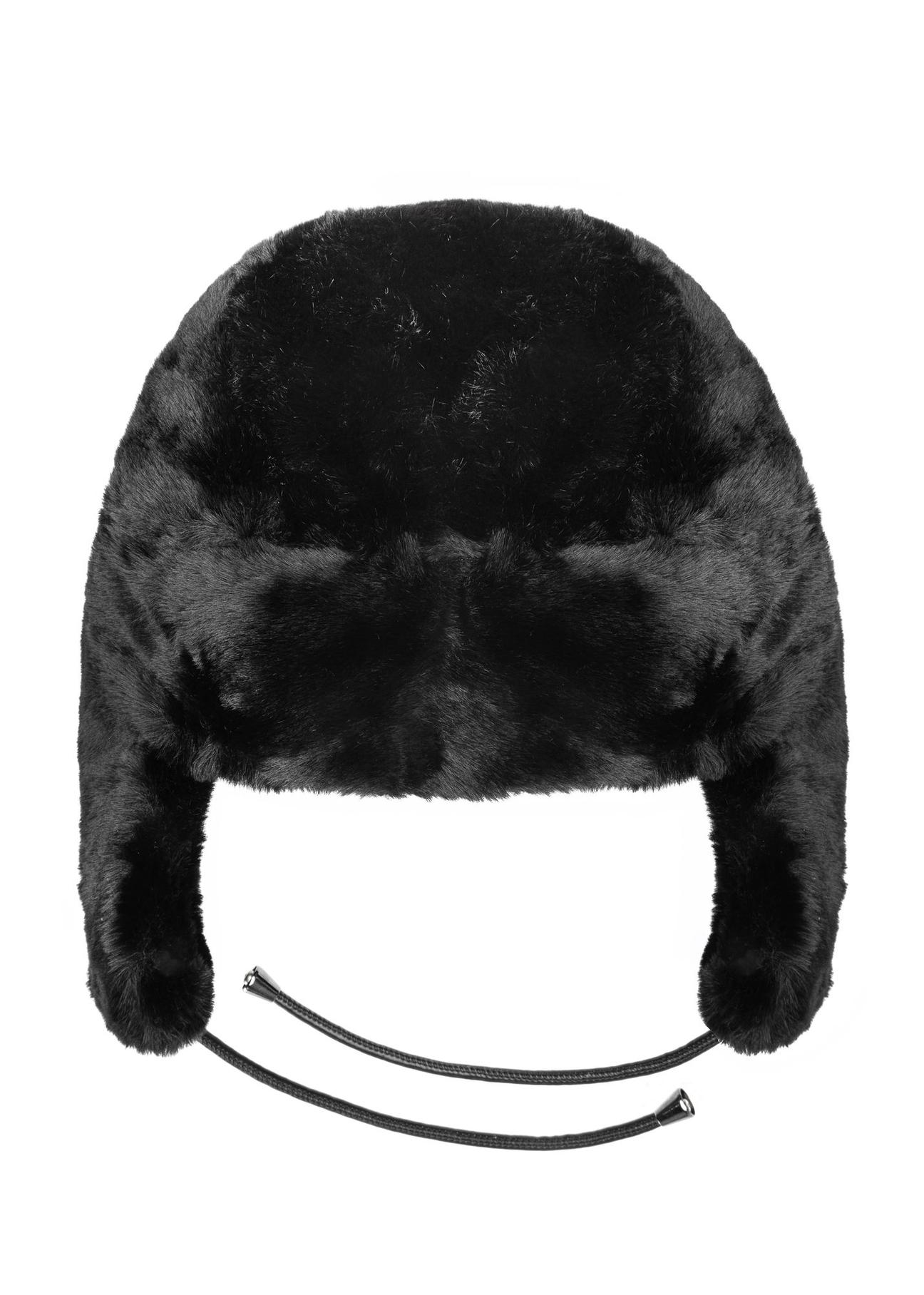 Black women's earflap hat CZADF-0042-99(Z24)-03