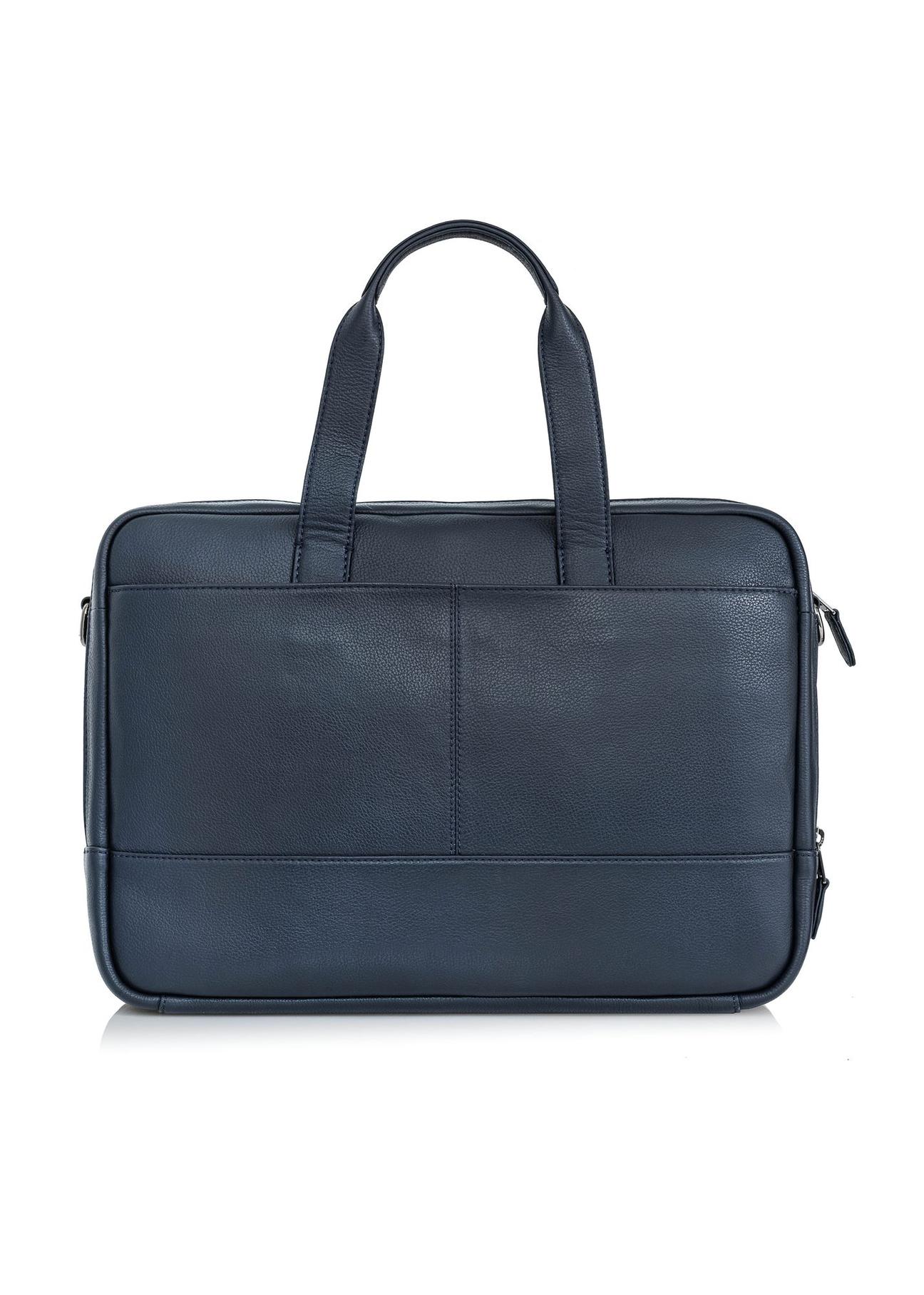 Navy blue leather men's bag TORMS-0015D-69(W25)-04