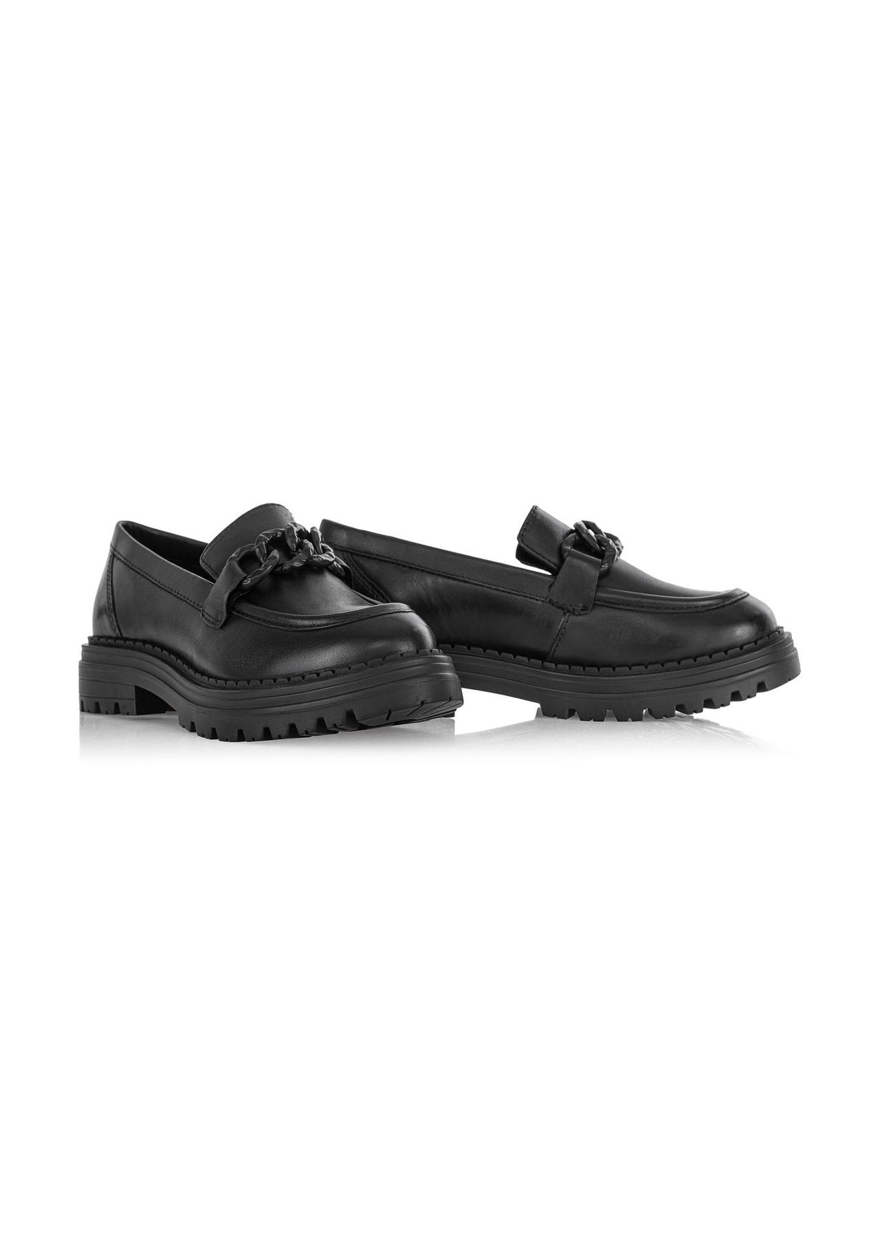 Women's black leather moccasins BUTYD-1107-99(Z24)-02