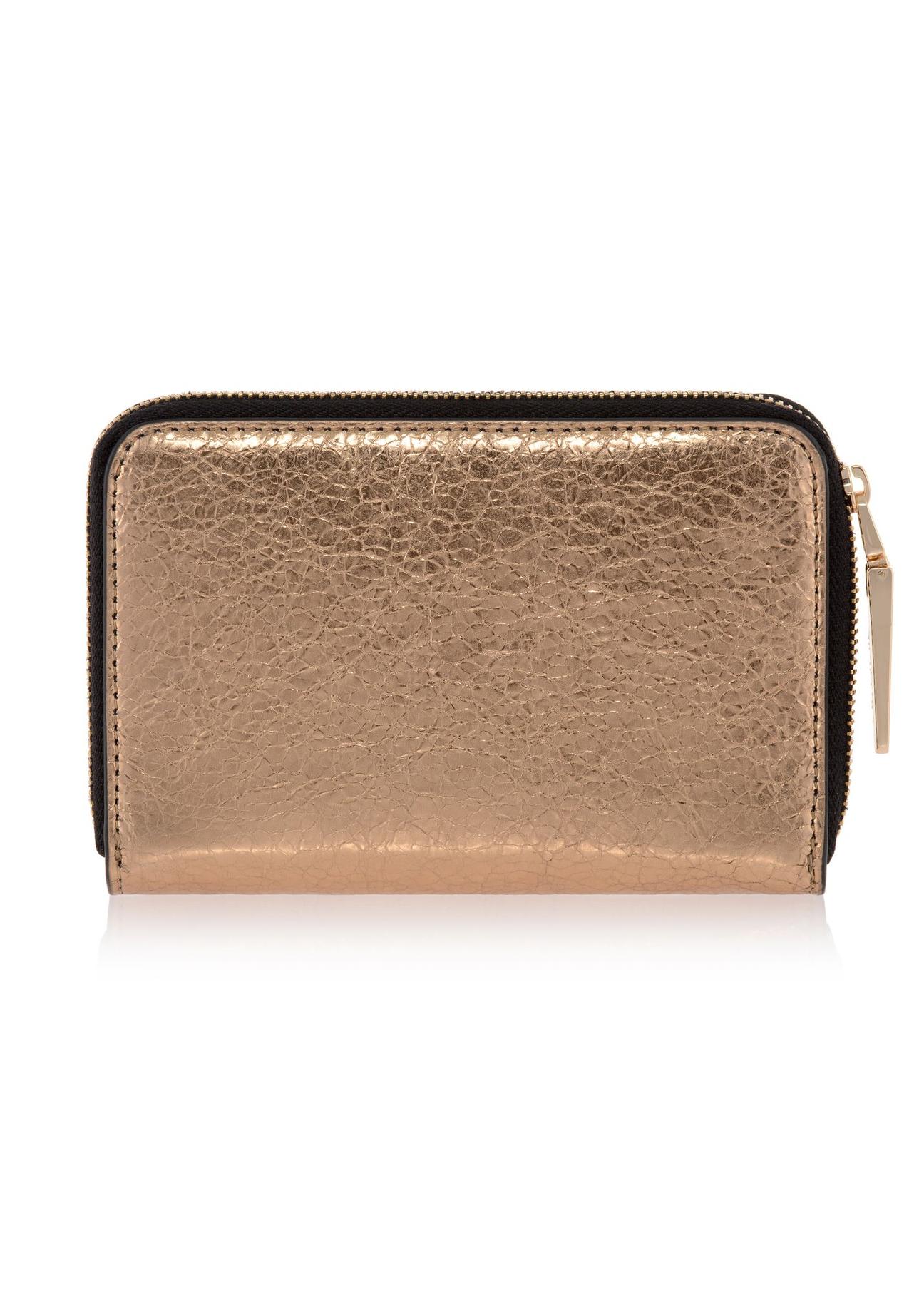 Women's gold leather wallet PORES-0836C-28(W23)-03