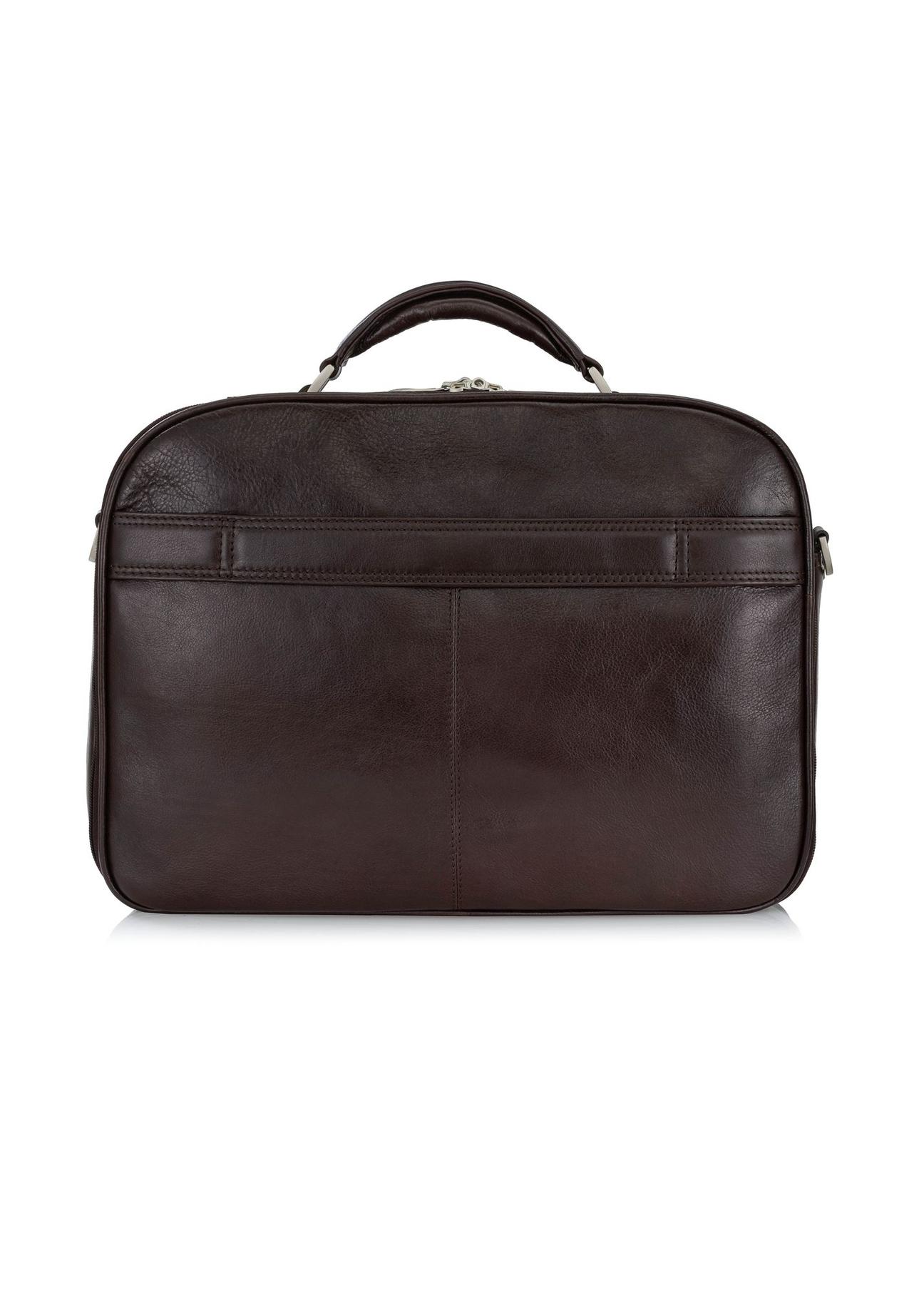 Dark brown leather business travel bag TB-214A-90(KS)-03