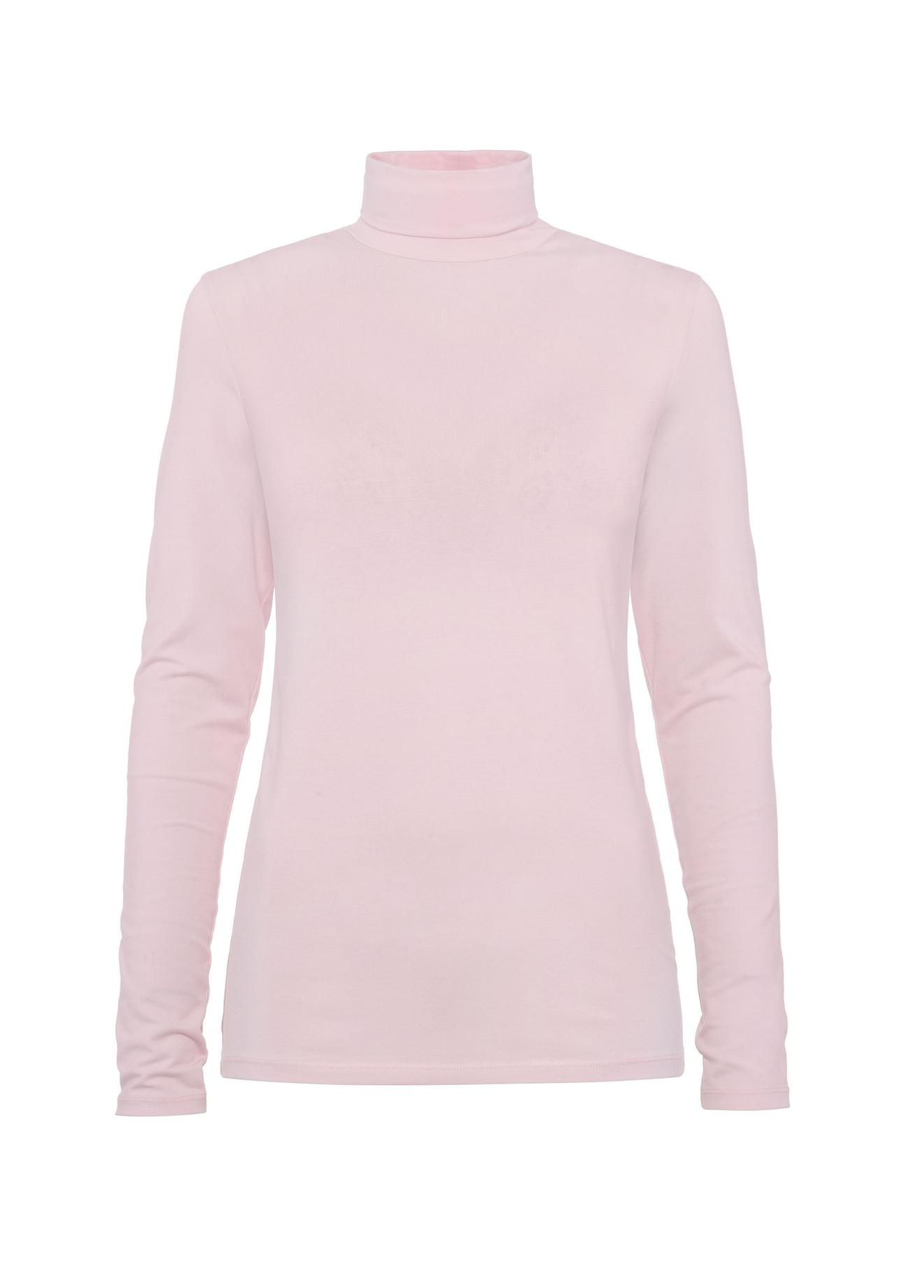 Light pink women's turtleneck blouse LSLDT-0040-34(Z24)-03