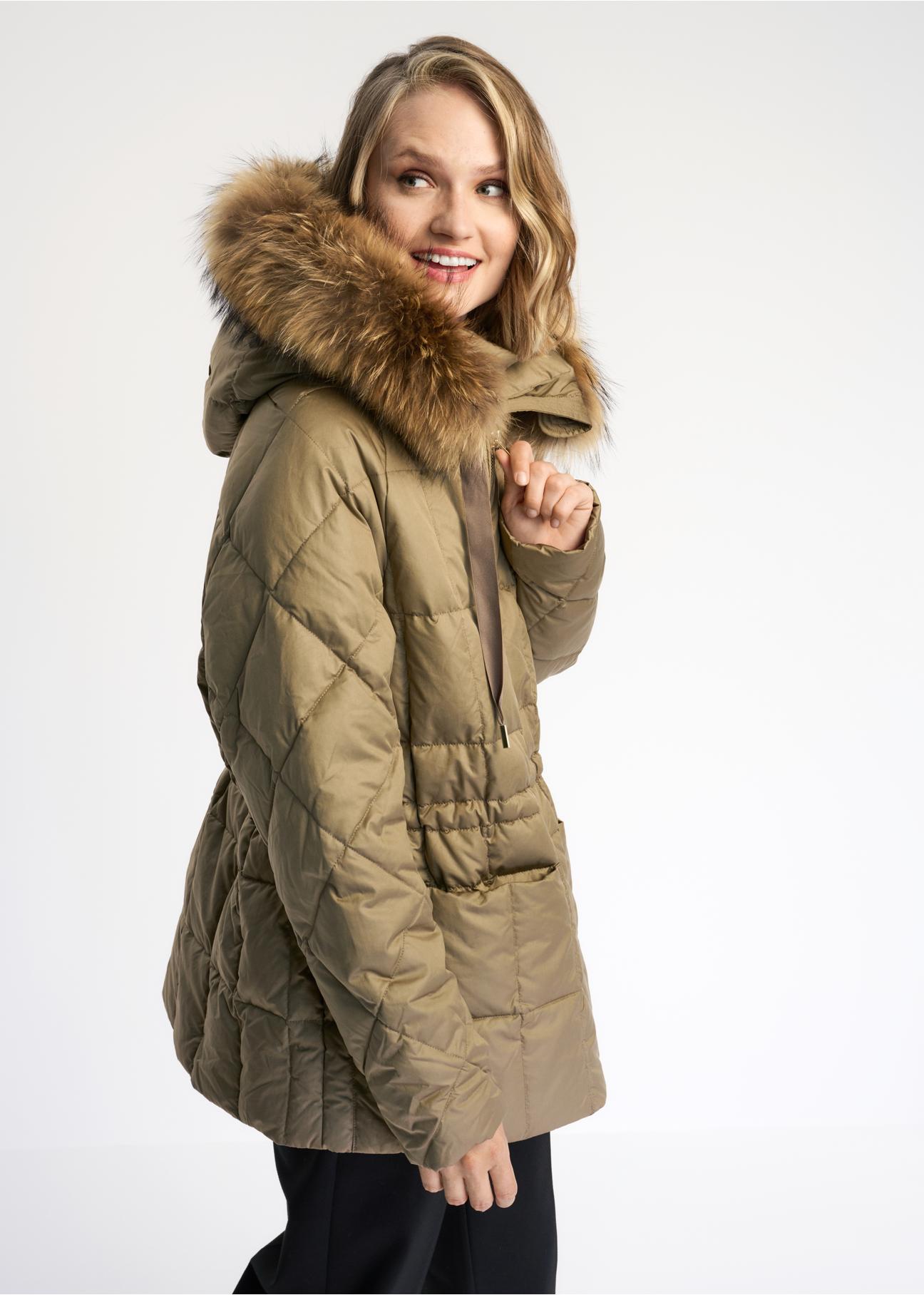 Women's down jacket with quilting KURDT-0408-28(Z22)-03