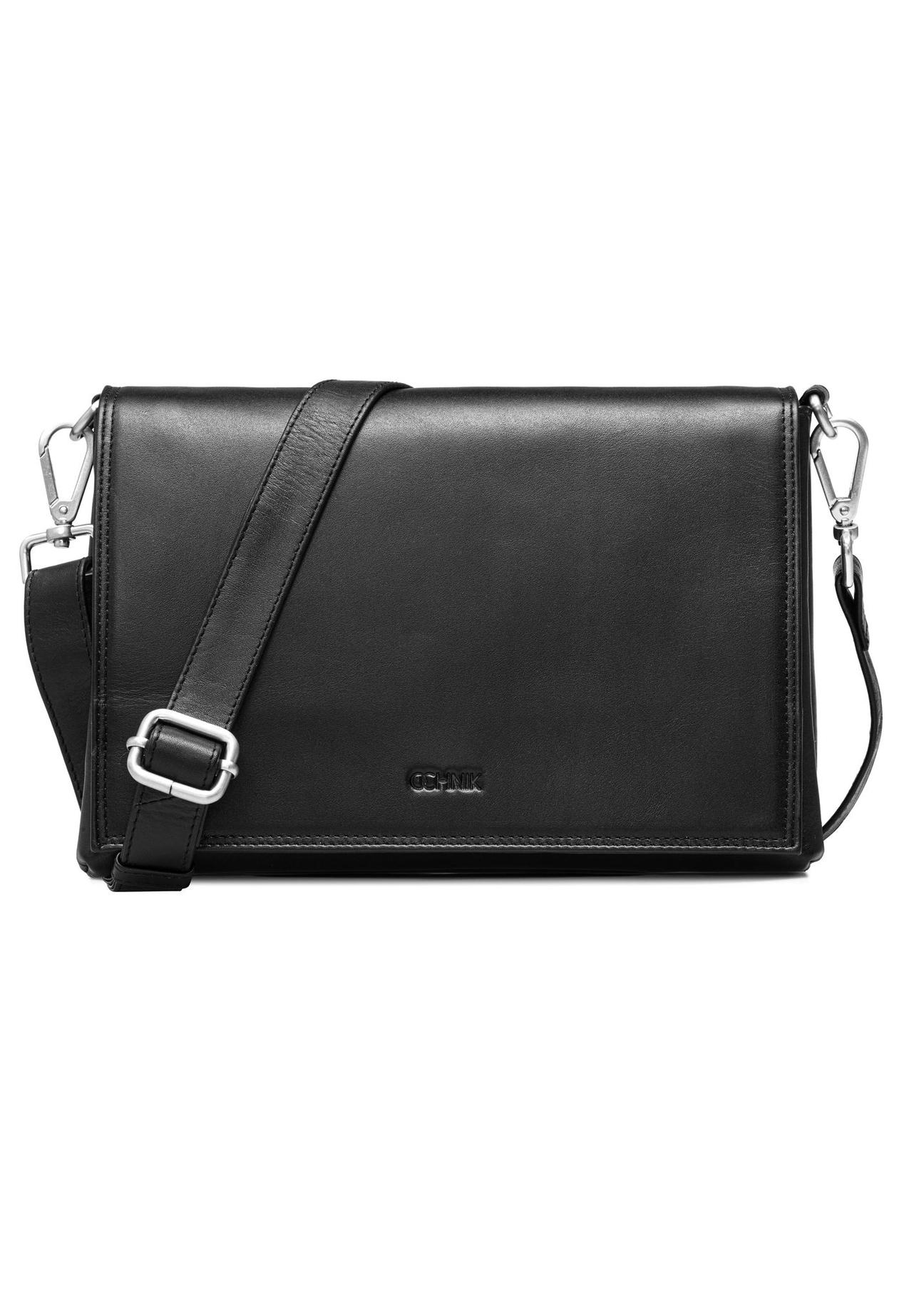 Black leather women's messenger bag TORES-1083-99(W25)-01