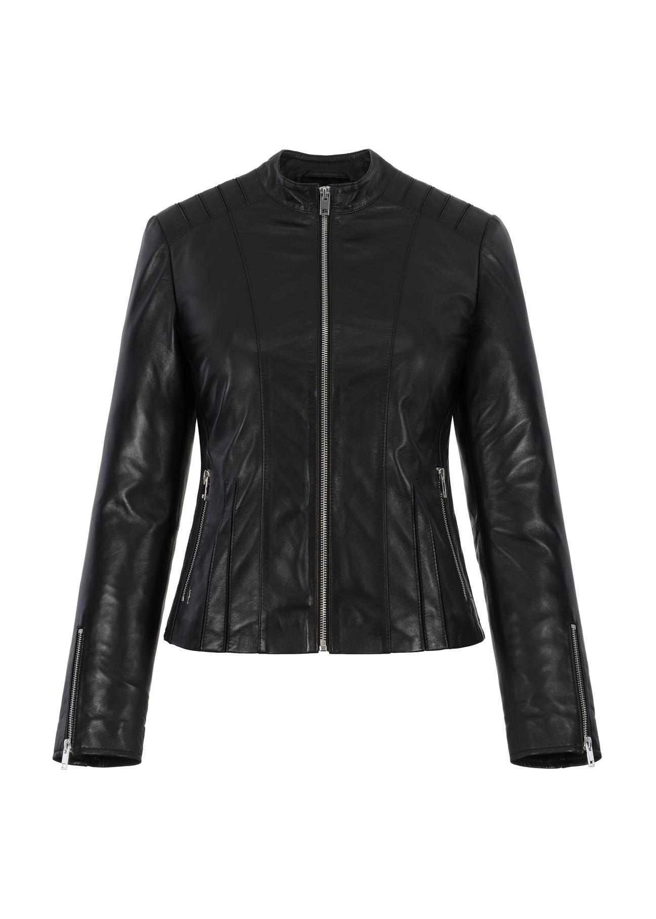 Women's leather waist jacket KURDS-0460-5426(Z23)-04