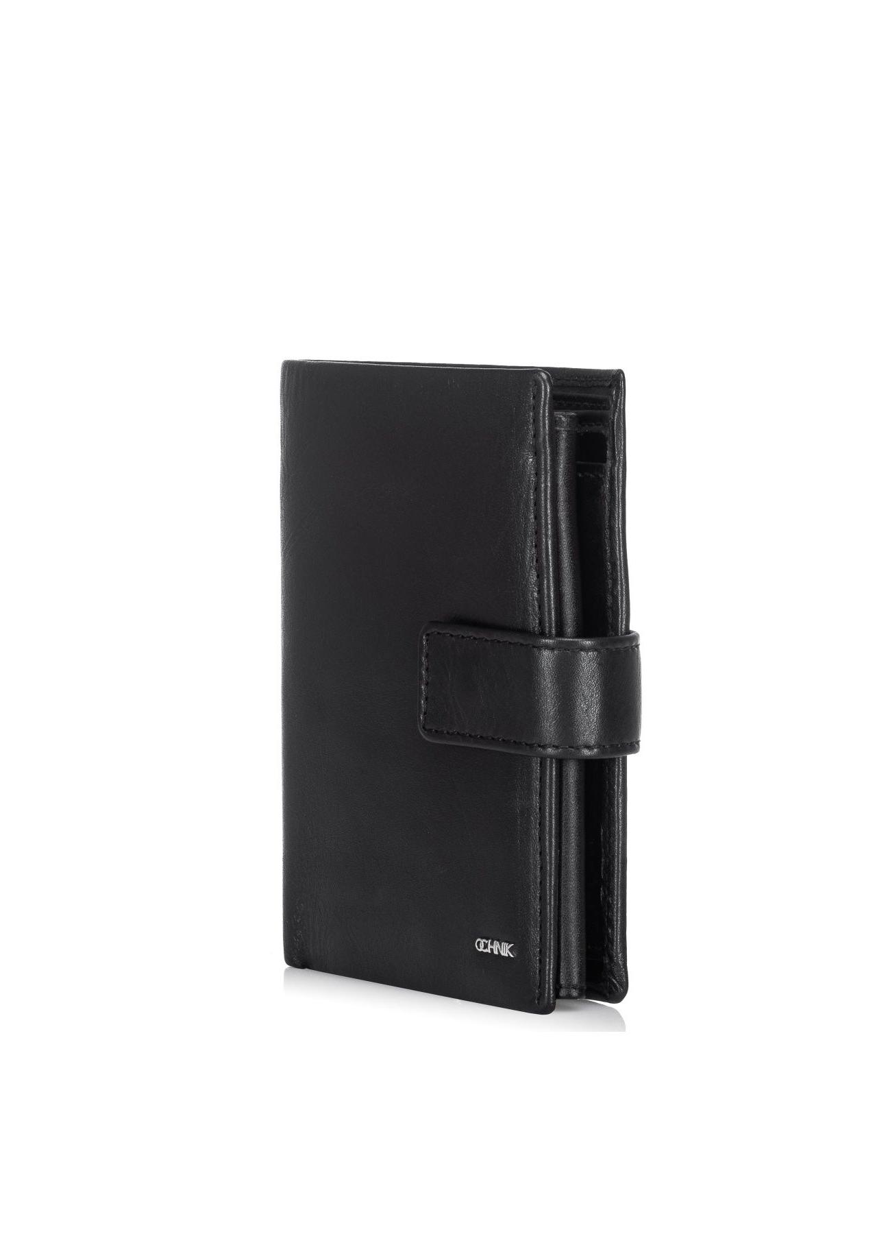 Black leather men's wallet PORMS-0407A-99(Z23)-06