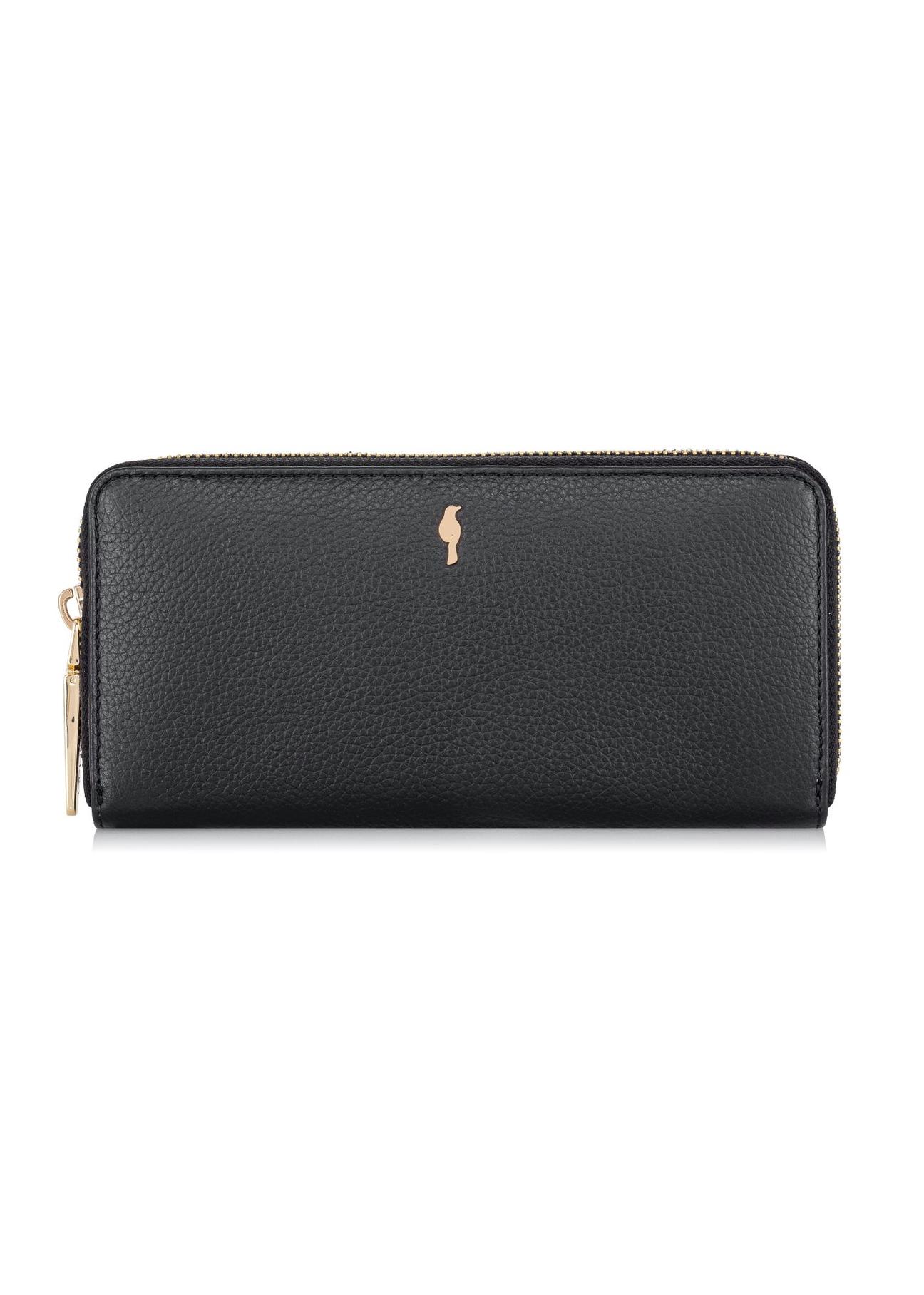 Large black leather women's wallet PORES-0800B-99(W24)-01