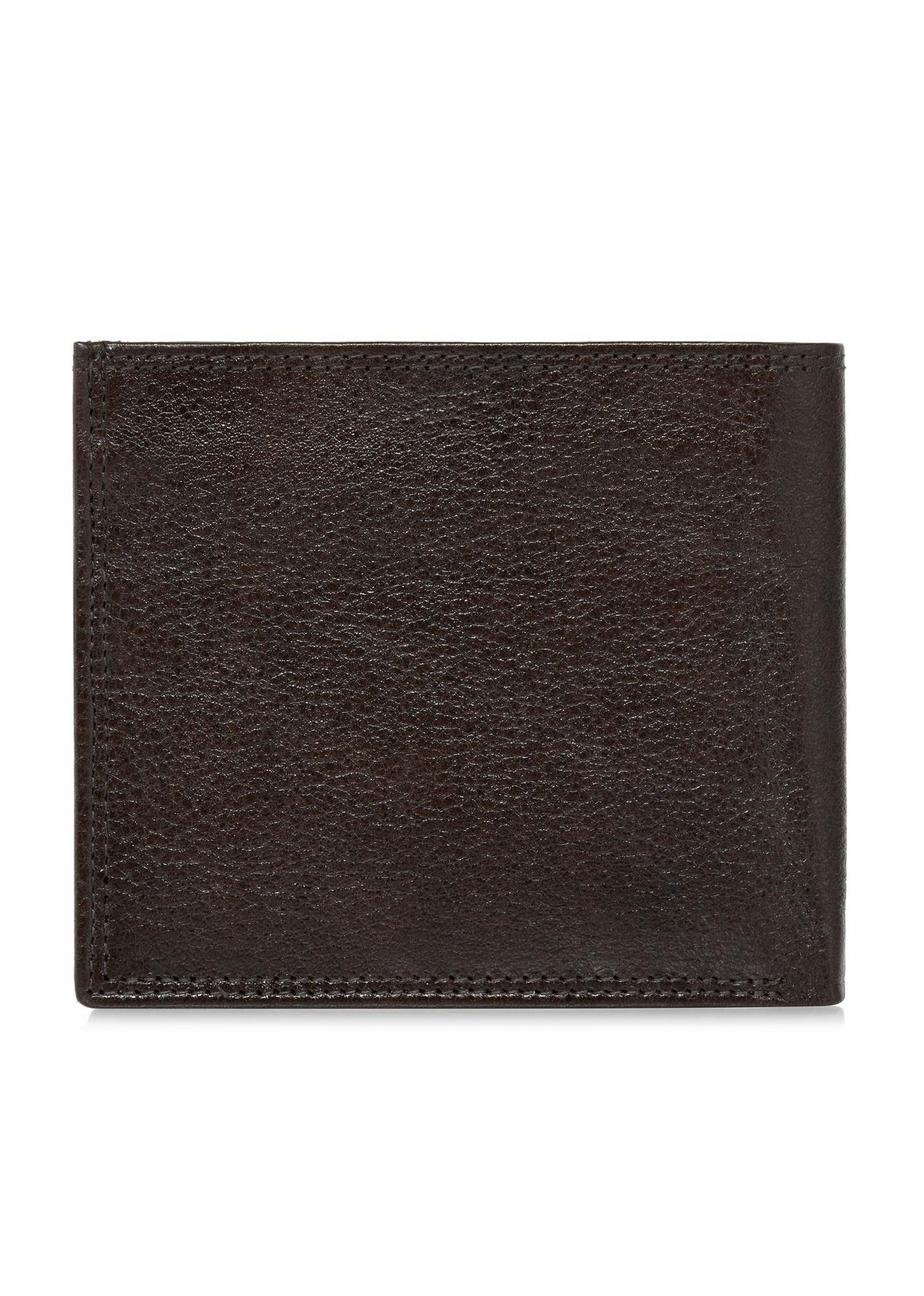 Unbuttoned brown leather men's wallet PORMS-0551-89(W24)-02