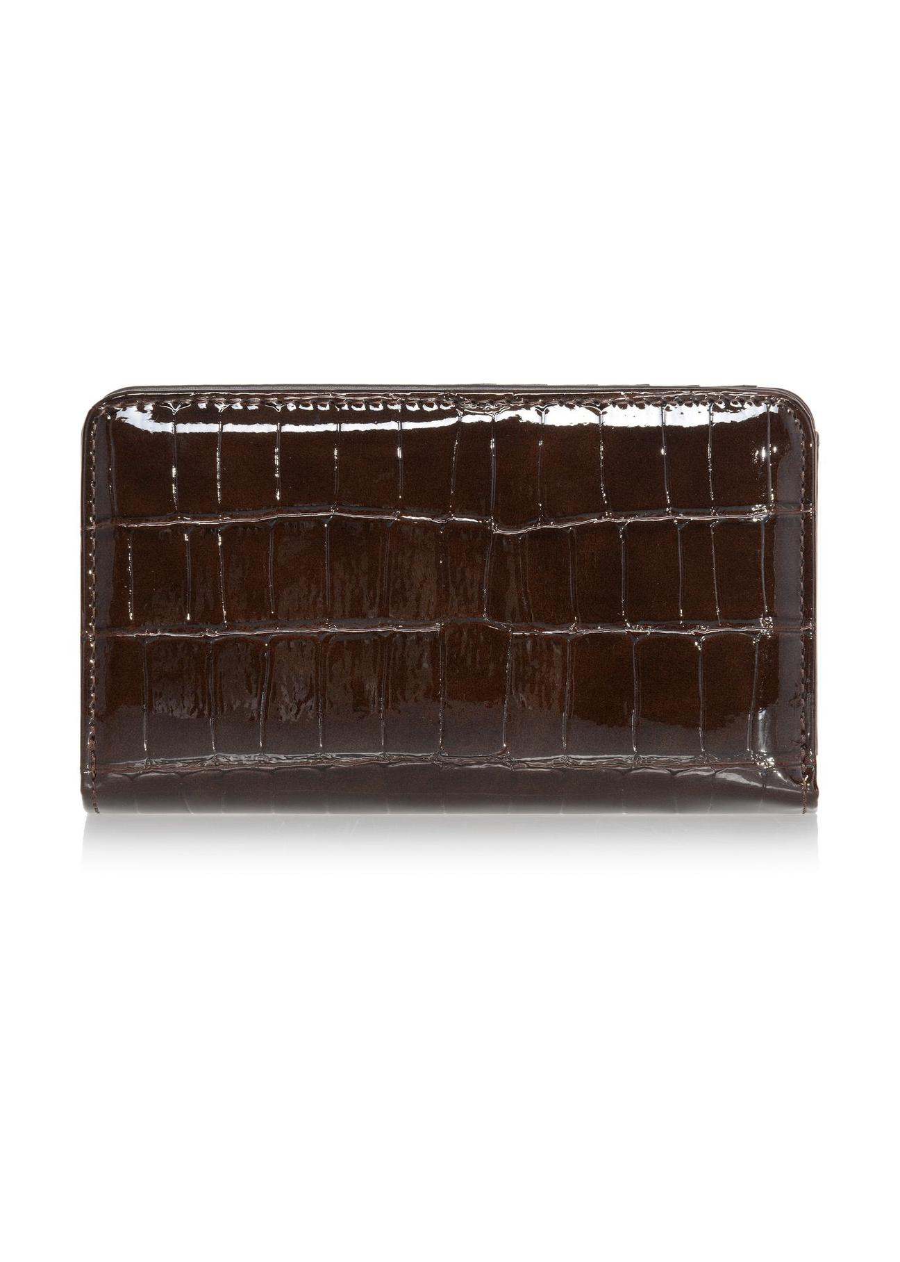 Brown croco women's wallet POREC-0353-90(Z24)-03