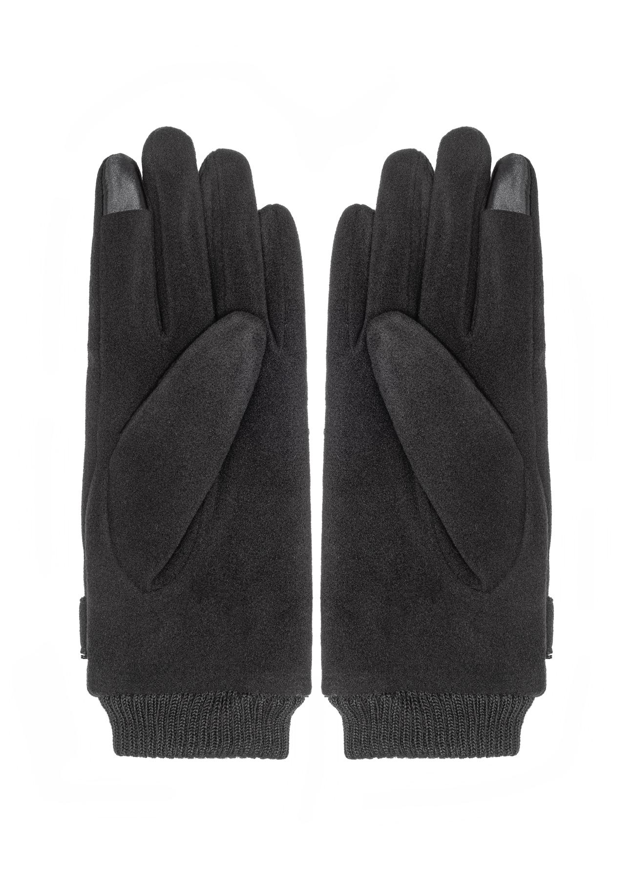 Men's black insulated gloves REKMS-0077-99(Z24)