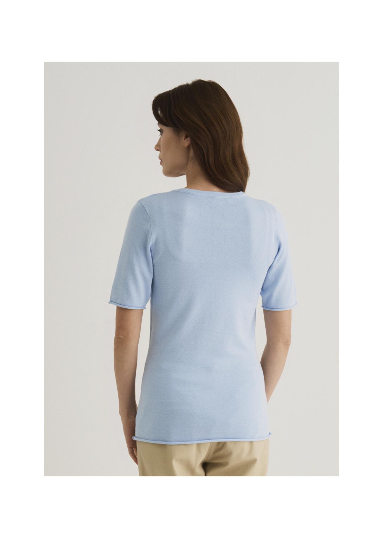 Women's short sleeve blouse BLUDT-0151-62(W22)-02