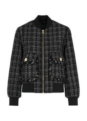 Women's black jacket with gold thread KURDT-0515-98(W24)-04