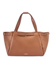 Camel-colored leather shopper bag TORES-1207-1D(W26)