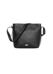 Black leather women's shoulder bag TORES-1386-9I(Z26), product view from the front on a white background.