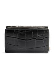 Medium croco leather women's wallet PORES-0907A-97(Z25), product view from the back on a white background.