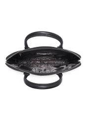 Black leather elegant laptop bag TORES-1344-99(Z26) - product view from above, on a white background.