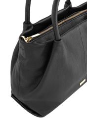 Women's black leather handbag TORES-1007-99(W24)-06