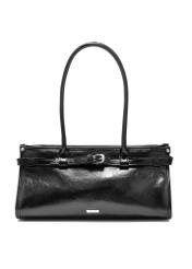 Black elegant women's handbag TOREC-1065-99(Z25), front product view on white background.