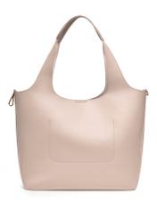 Women's ecru shopper bag TOREC-1259-0B(Z26) - product view from the back, on a white background.