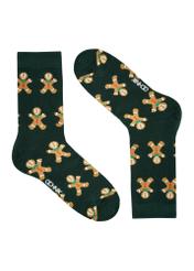 Set of long men's Christmas socks ZESMT-0060-15(Z25), view of one pair of the product on a white background.