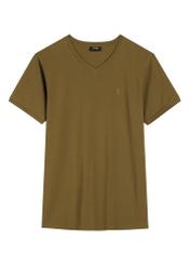 Men's khaki cotton T-shirt TSHMT-0088-8D(W26)