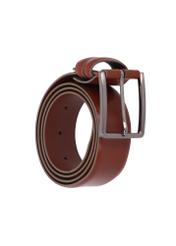 Cognac men's leather belt PASMS-0284-1F(Z26), diagonal product view on white background.