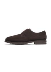 Men's dark brown suede shoes BUTYM-0585-1I(Z26), side view of the product on a white background.