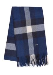 Men's winter checkered scarf SZAMT-0078-7I(Z26) - front product view, on a white background.