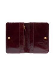 Burgundy women's wallet PORES-1020-4E(Z26), product view inside on a light background.
