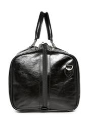 Black leather men's travel bag TORMS-0481-99(Z25), product view from the side on a white background.