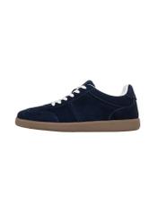 Navy blue suede men's sports shoes BUTYM-0567-7D(Z26), side product view on white background.