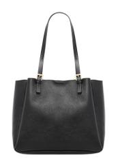 Black women's shopper bag TOREC-1344-9I(Z26) - product view from the back, on a white background.