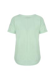Pistacjowy T-shirt damski z wilgą TSHDT-0026-50(W19)-02