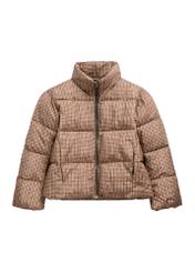 Short beige and brown women's jacket KURDT-0670-1P(Z26)