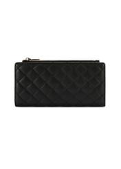 Black quilted women's wallet POREC-0424-99(Z25), product view from the back on a white background.