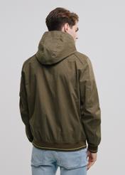 Men's hooded jacket in khaki color KURMT-0326-57(W24)-02