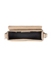 Small women's suede handbag in cool beige TORES-1405-1K(Z26). Top view on a white background.