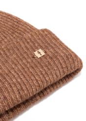 Brown women's wool blend hat CZADT-0201-1H(Z26), close-up of product detail, view on white background.