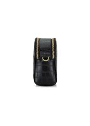 Black women's croco handbag TOREC-0036E-97(Z25), side view of the product on a white background.