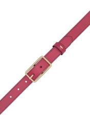 Women's fuchsia leather belt PASDS-0307-5E(W26), top view of the product on a white background.