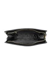 Black leather medium women's handbag TORES-1279-9I(W26), product view from the inside on a white background.