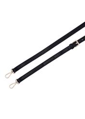 Small black elegant women's handbag with chain TOREC-1388-99(Z26), view of the product strap on a white background.