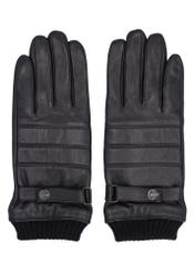 Men's leather gloves with wool lining REKMS-0091-99(Z26), front product view on white background.