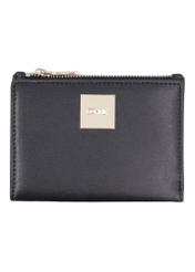 Black leather women's wallet PORES-1012-99(Z26), front product view on white background.