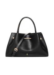 Black women's faux leather handbag TOREC-1387-99(Z26), front view on a white background.