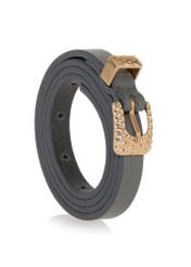Gray leather women's belt PASDS-0265-99(W23)-02